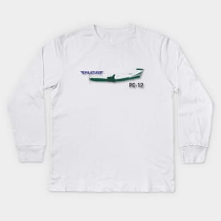 Pilatus PC12 Kids Long Sleeve T-Shirt